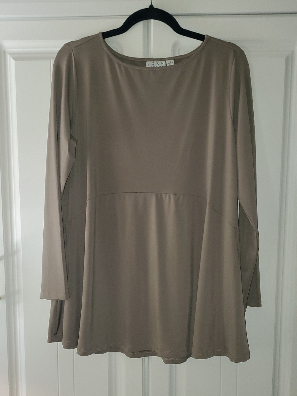 Joan Rivers Taupe A-Line Long Sleeve Tunic